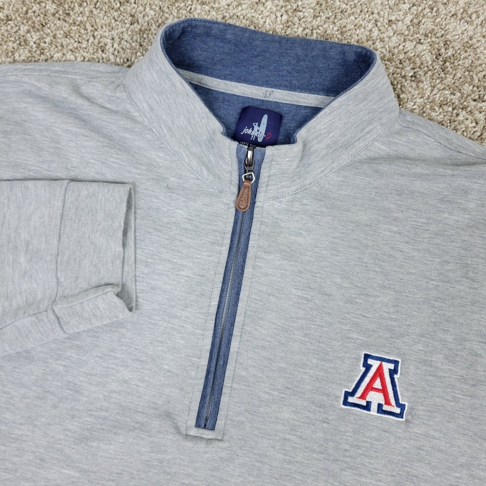 Johnnie O Arizona Wildcats Mens Large Solid Gray Performance Stretch Quarter Zip